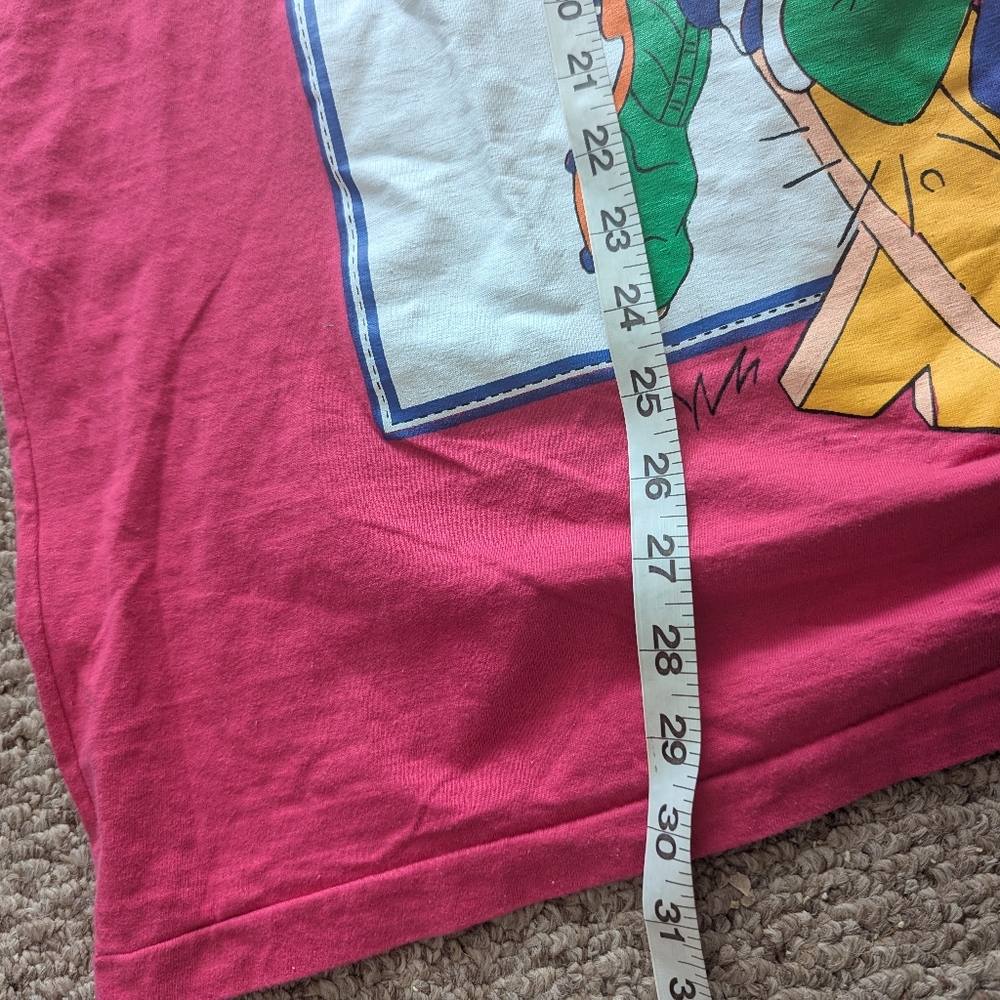 Vintage 90s Disney Goofy Misprint Shirt XL Neon Pink Single Stitch Rare - Picture 6 of 9